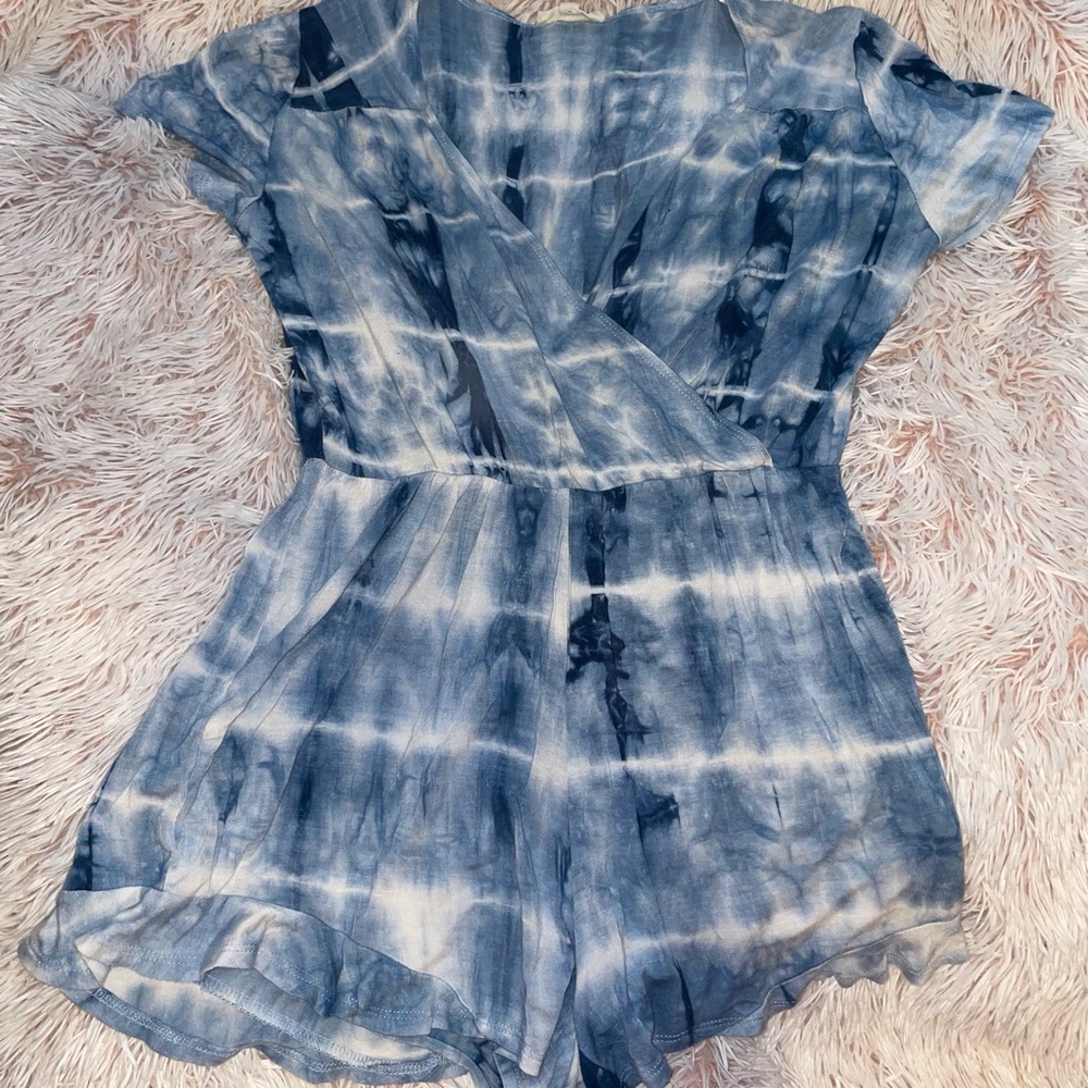 Blue Tie Dye Romper - Picture 3 of 5